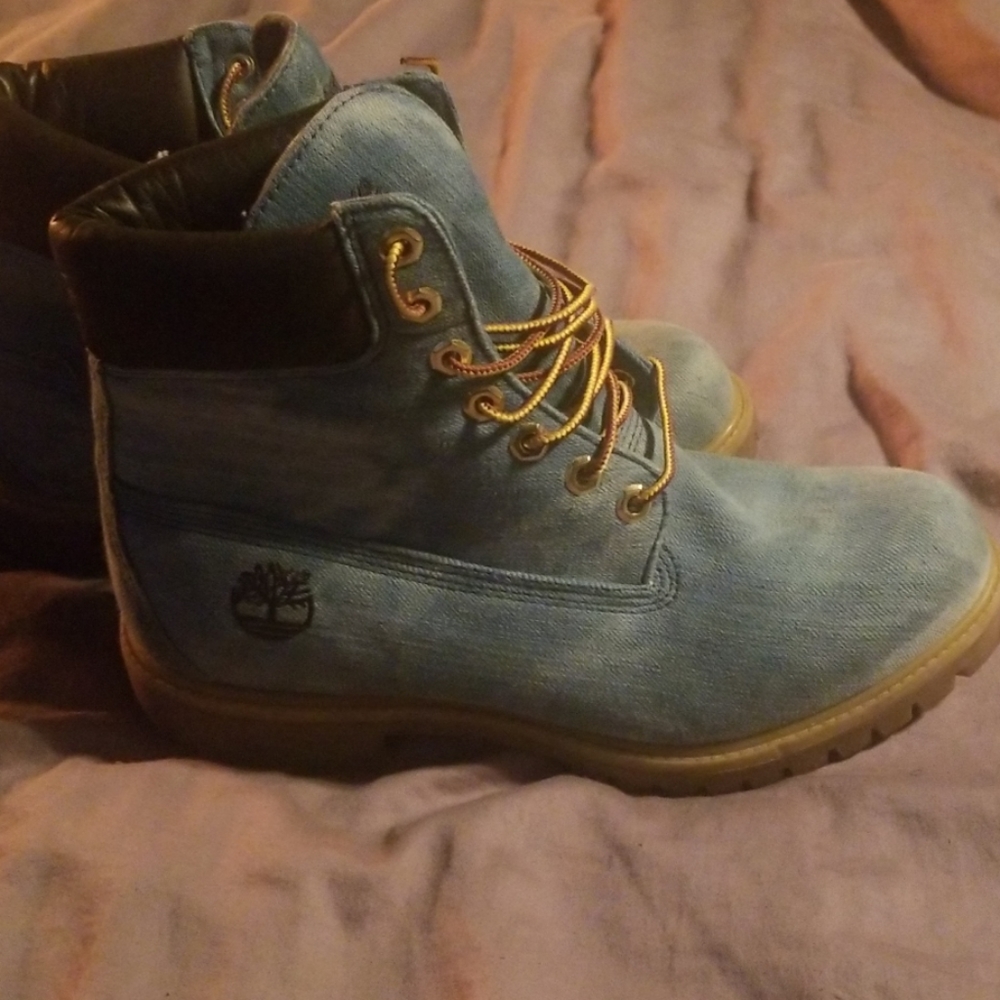Mens Timberland custom denim boots